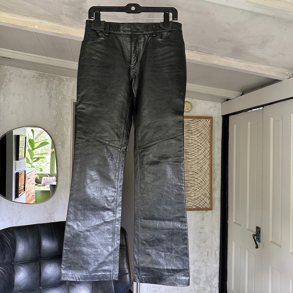 The Gap Vintage Leather Pants Lined Black Womens  Size S,M,Exc Condition